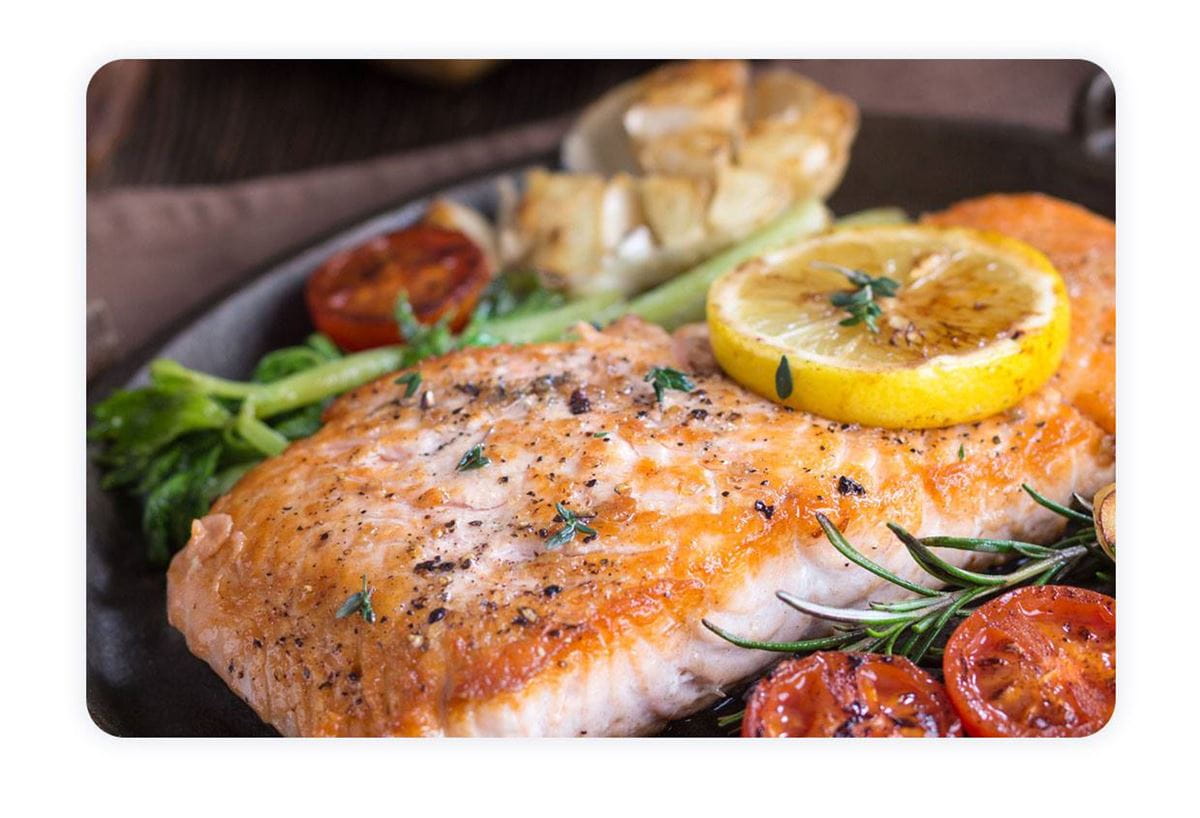 recipe image Lachs mit Gemüse im Ofen