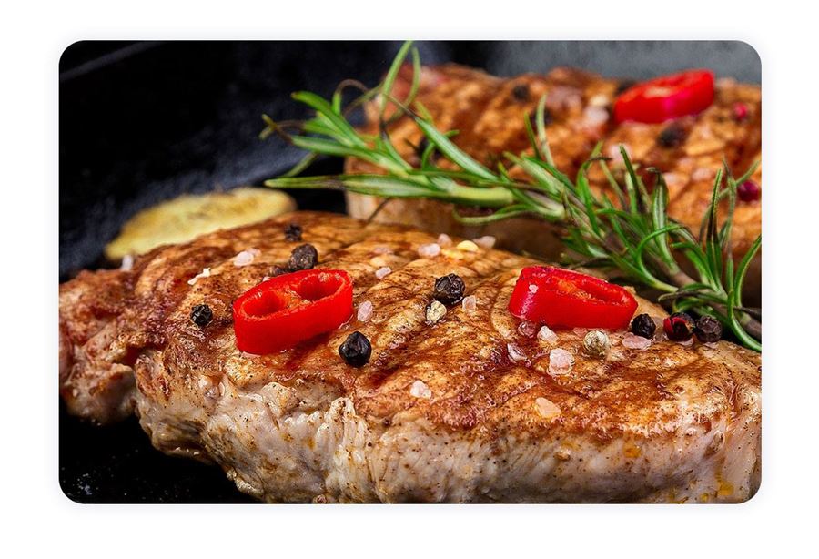 recipe image Steak de porc en croûte aux herbes